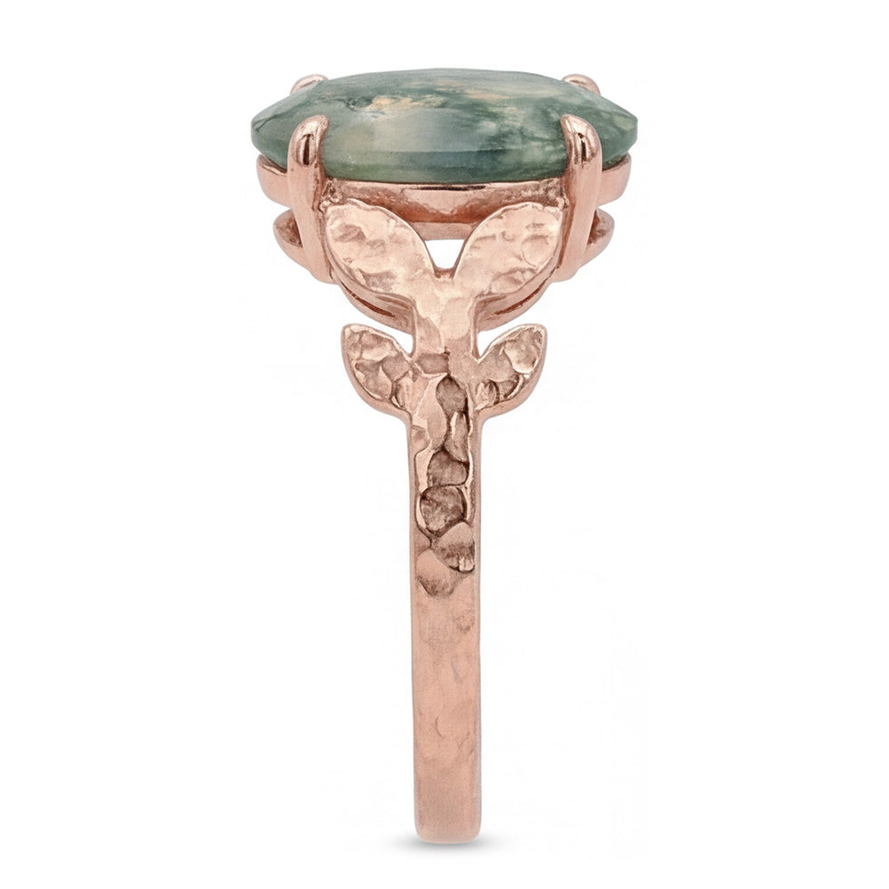 Realizzato a mano Dendritic Agate Anello con Pietra Preziosa 4,0