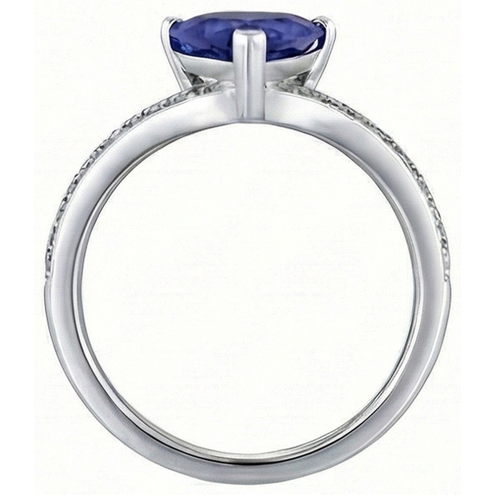 vero round diamante 2.50carati anello vista di profilo
