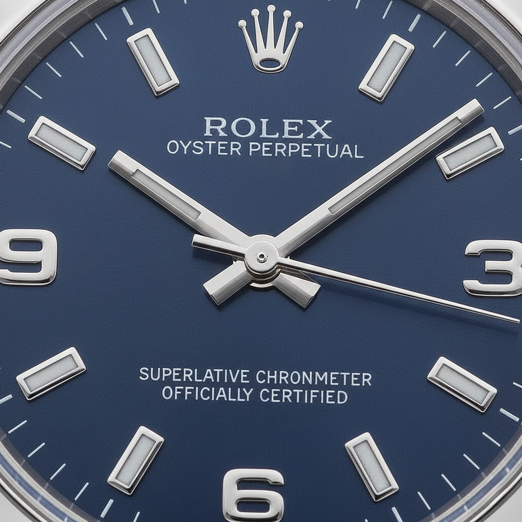 Rolex 31mm Acciaio inossidabile Quadrante blu arabo Orologio