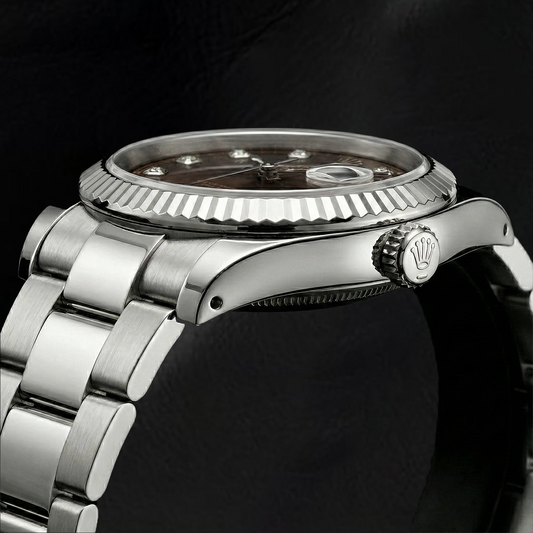 Rolex Stainless Steel con Diamante – vista frontale