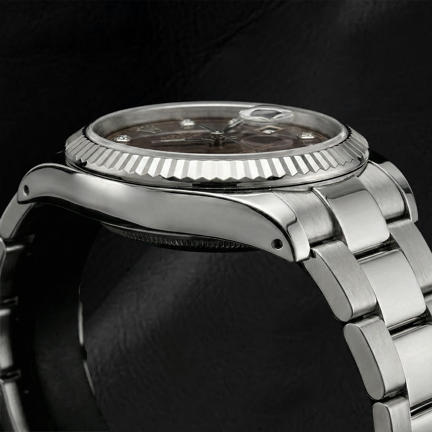 Di lusso Diamante Rolex 0,20 carati – vista laterale