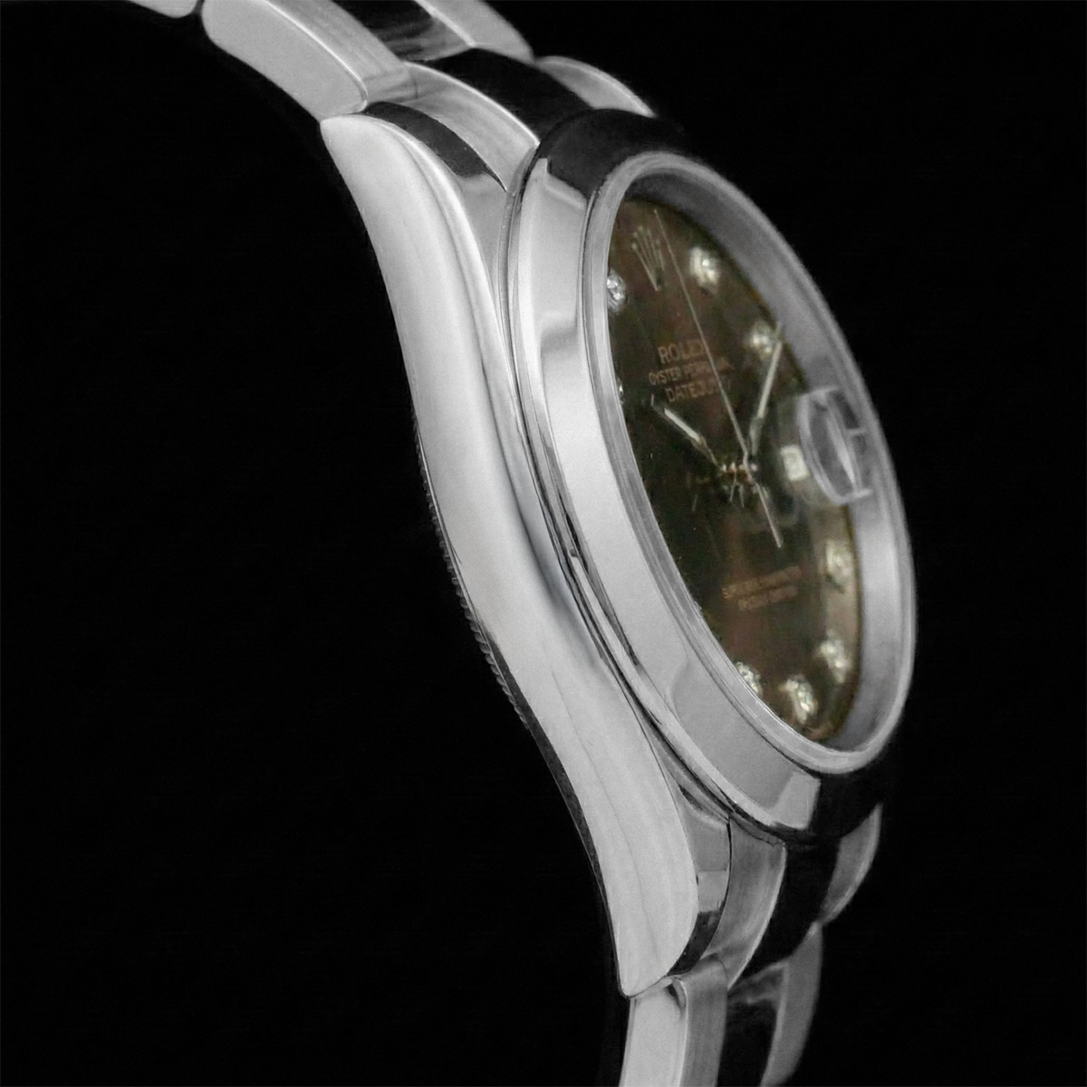 Rolex Stainless Steel con Diamante Fine – vista laterale