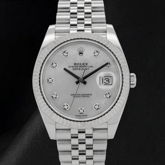 Orologio Rolex Datejust 41mm in Acciaio Inossidabile con Quadrante con Diamanti in Madreperla e Bracciale Jubilee