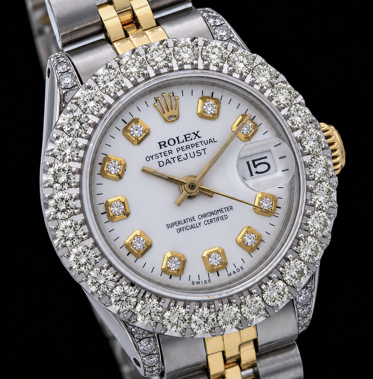 Rolex Datejust 6917 26 mm Orologio Bicolore Quadrante Bianco con Diamanti Jubilee