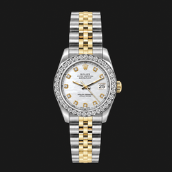 Rolex Datejust 6917 Orologio da Donna 26 mm Bicolore Quadrante con Diamanti in Madreperla Bianca