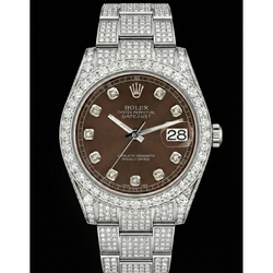 Uomo Diamante Diamante Cioccolato Rolex 26,5 carati in Stainless