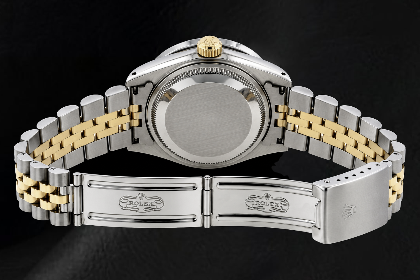 Rolex Datejust 6917 da Donna 26 mm Orologio Bicolore con Quadrante Nero con Diamanti a Filo