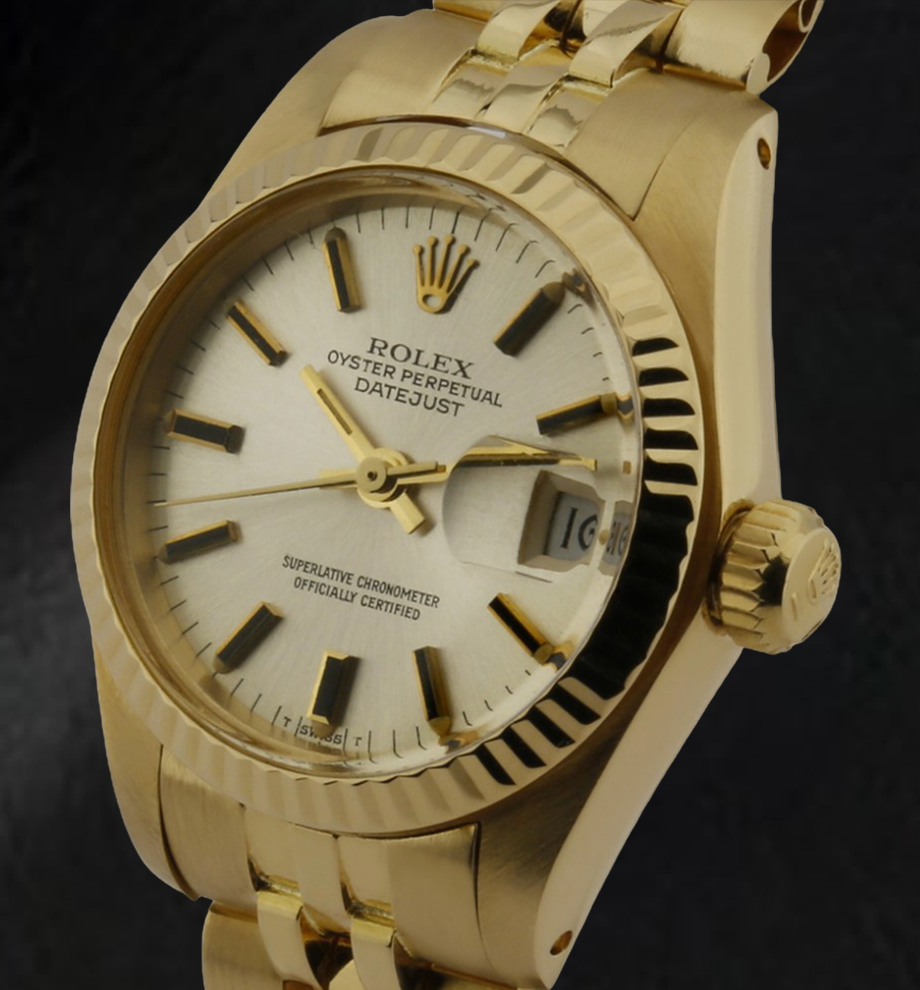 Rolex Lady Datejust Orologio stile President in oro giallo da 26 mm