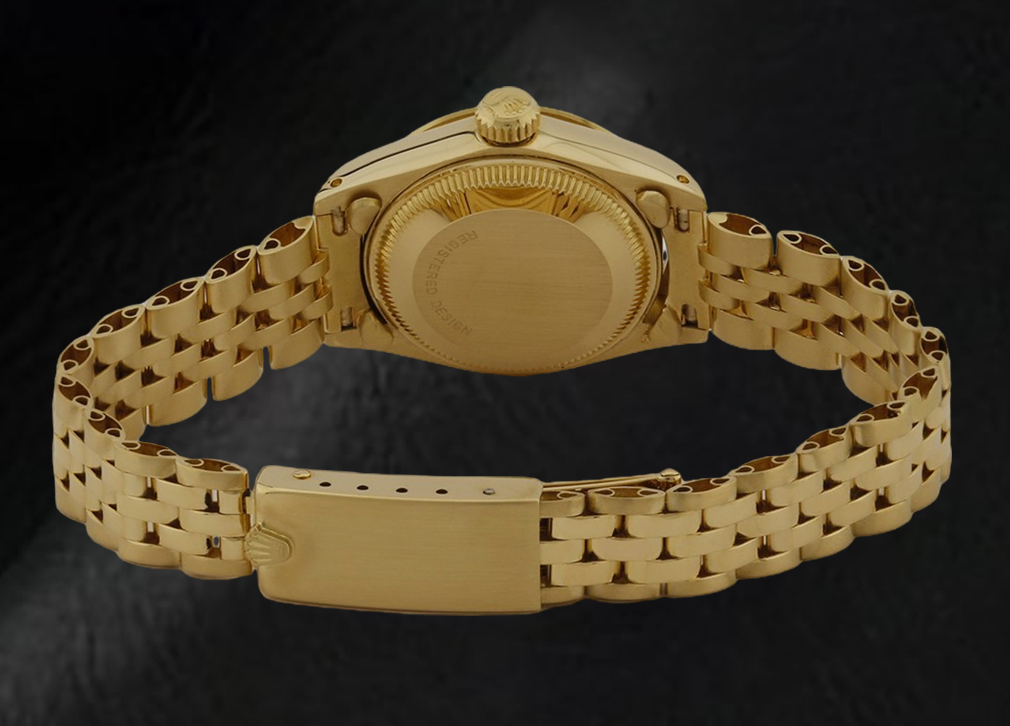 Rolex Lady Datejust Orologio stile President in oro giallo da 26 mm