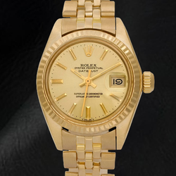 Rolex Lady Datejust President Style Champagne 26 mm Orologio in oro giallo