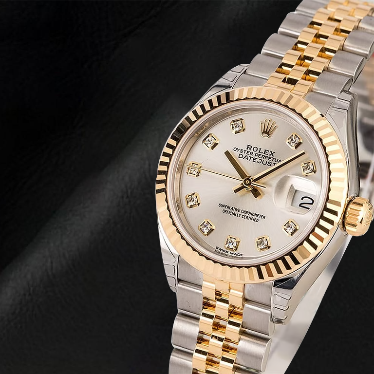 Rolex Datejust 279173 Quadrante con Diamanti Argento 28 mm Orologio Bicolore