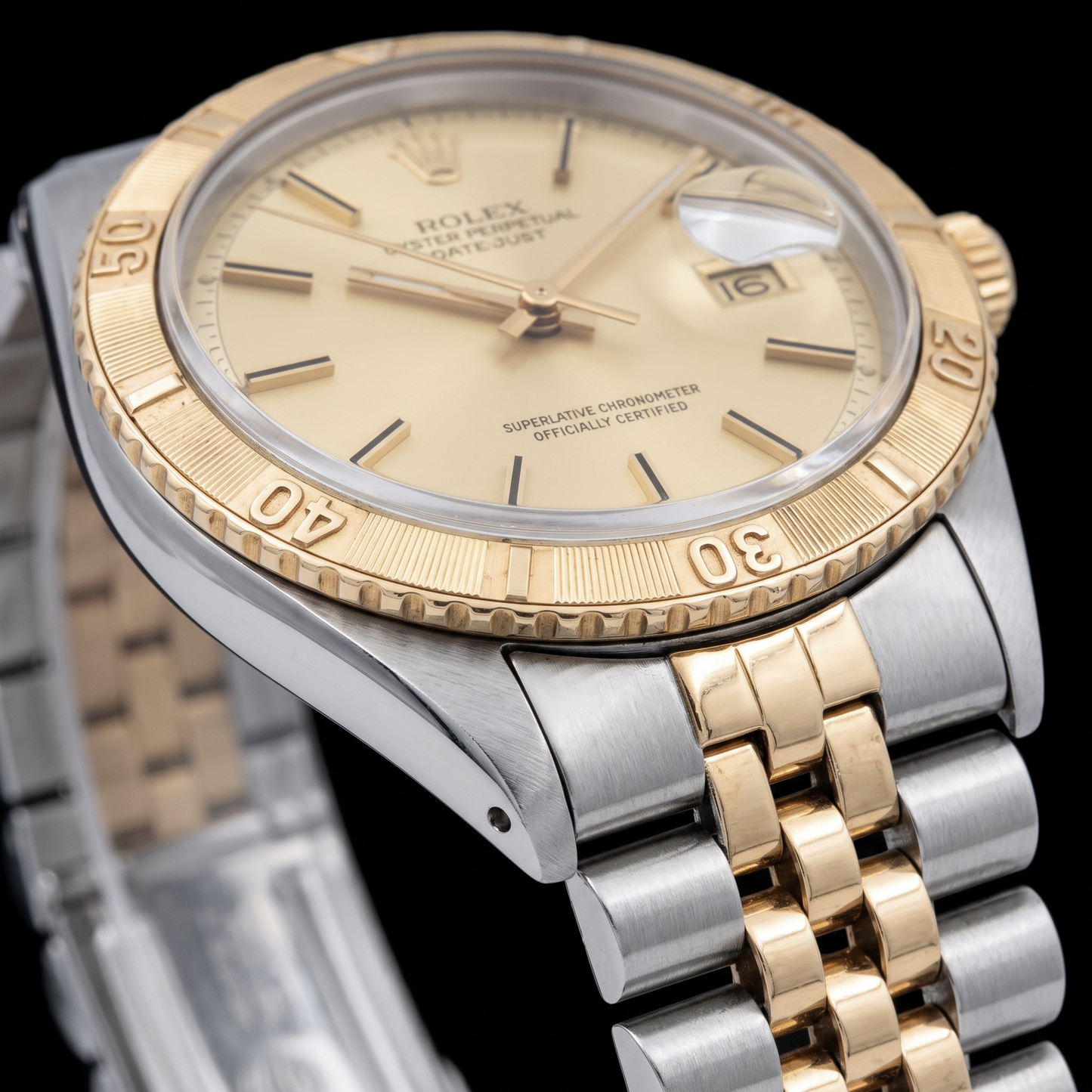 Rolex 16013 Datejust Quadrante Champagne Lunetta Turn-O-Graph 36 mm Orologio Bicolore