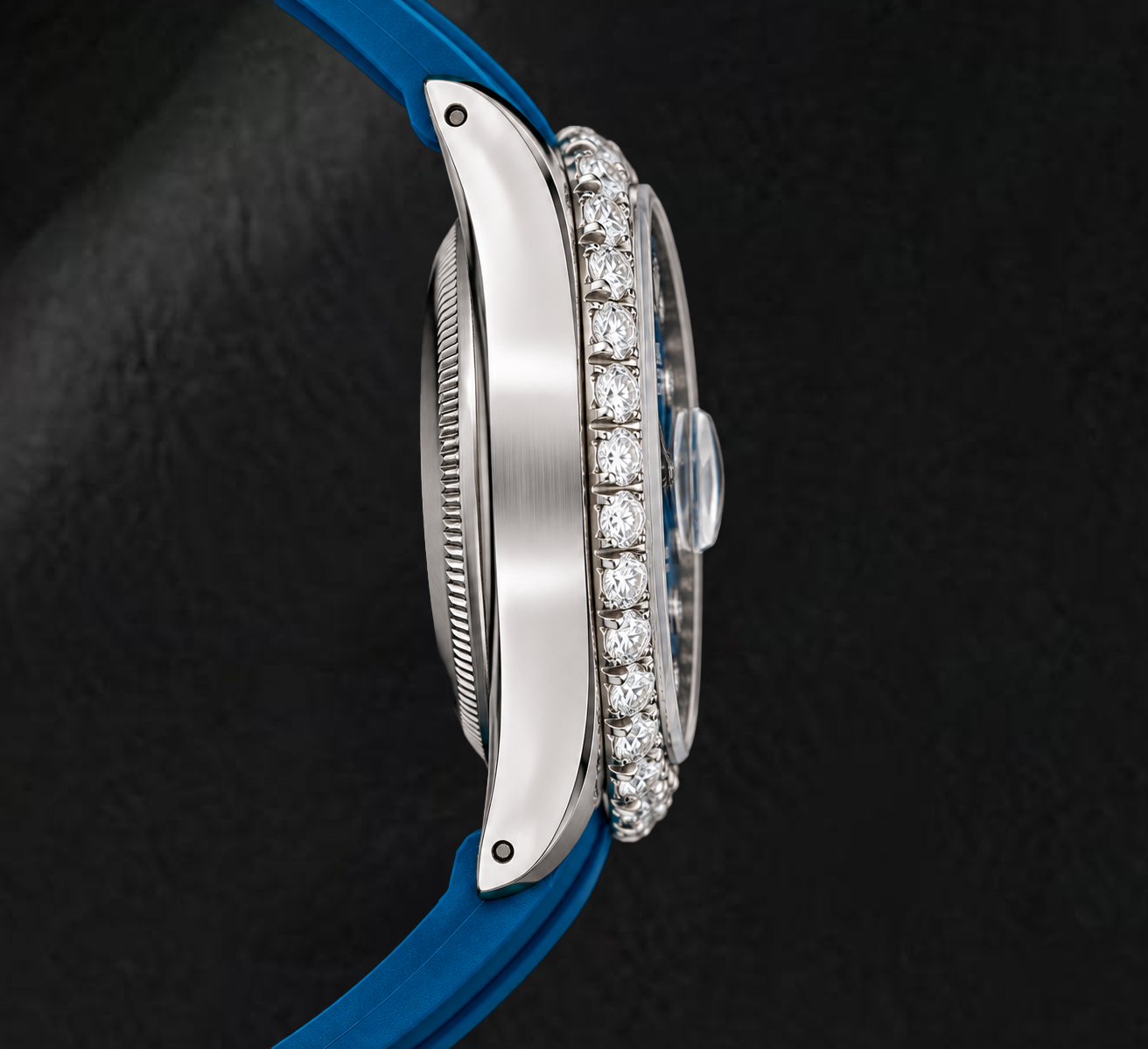 Orologio Rolex 1601 Datejust 36 mm Quadrante Blu con Diamanti
