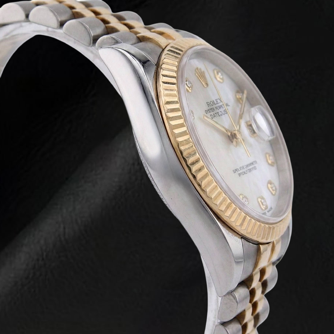 Rolex Two Tone con Perla – vista laterale