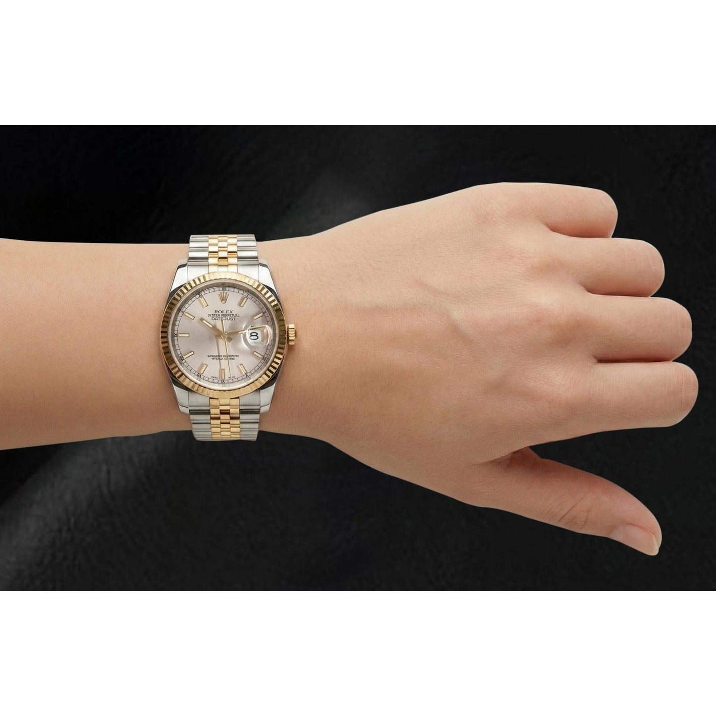 Gemma Rolex -carati Sterling Silver Two Tone Gold – vista posteriore