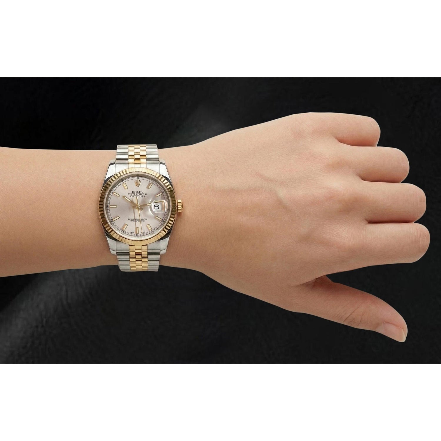 Gemma Rolex -carati Sterling Silver Two Tone Gold – vista posteriore