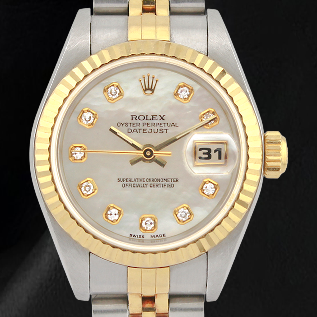 Orologio Rolex 26mm Anno 2002 Quadrante con Diamanti in Madreperla Bianca