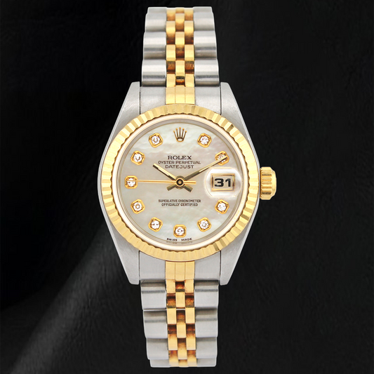 Orologio Rolex 26mm Anno 2002 Quadrante con Diamanti in Madreperla Bianca