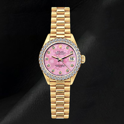 Orologio Rolex Datejust 26 mm 69178 in Oro 18 carati Quadrante con Diamanti in Madreperla Rosa Bracciale President