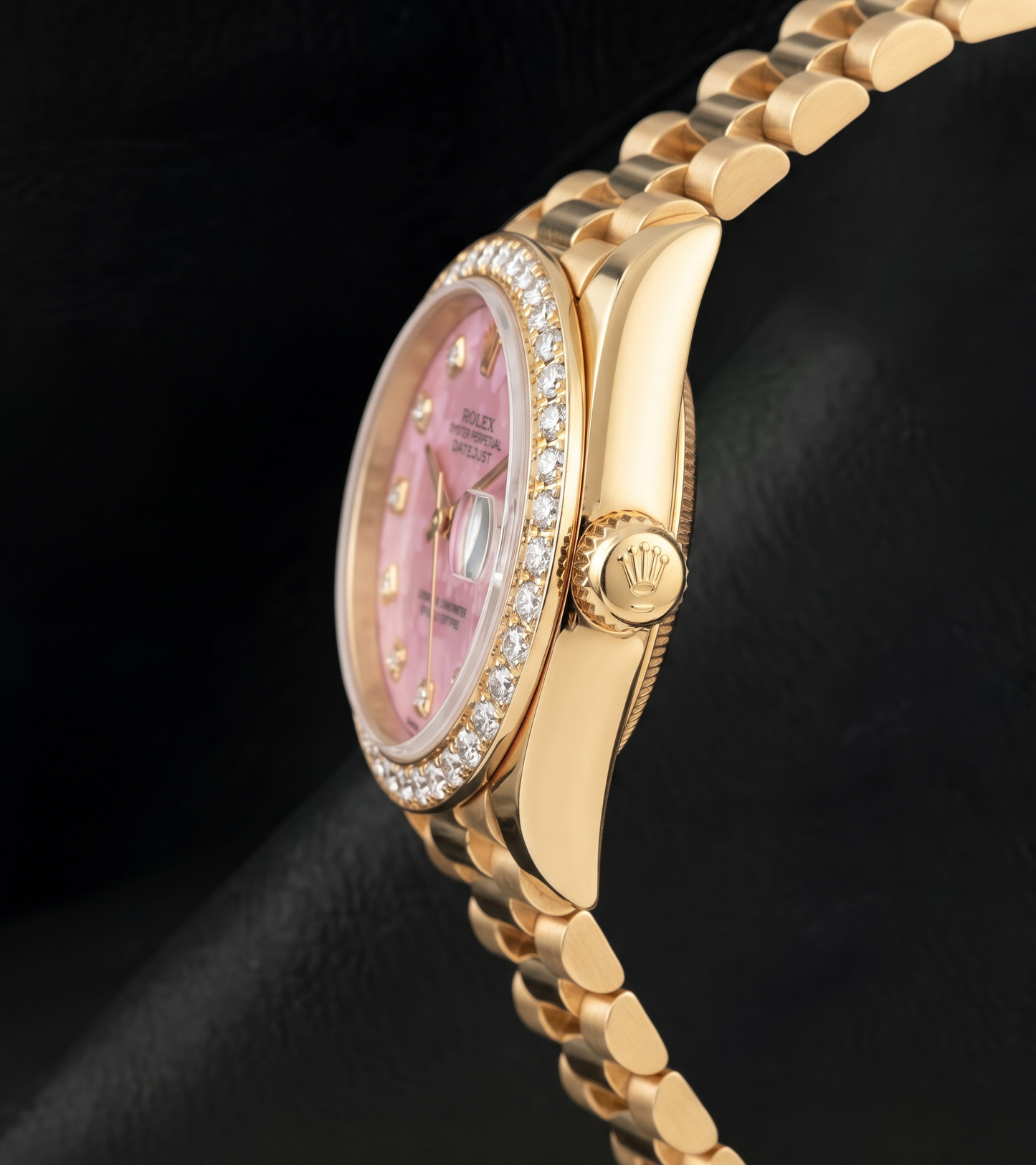 Orologio Rolex Datejust 26 mm 69178 in Oro 18 carati Quadrante con Diamanti in Madreperla Rosa Bracciale President
