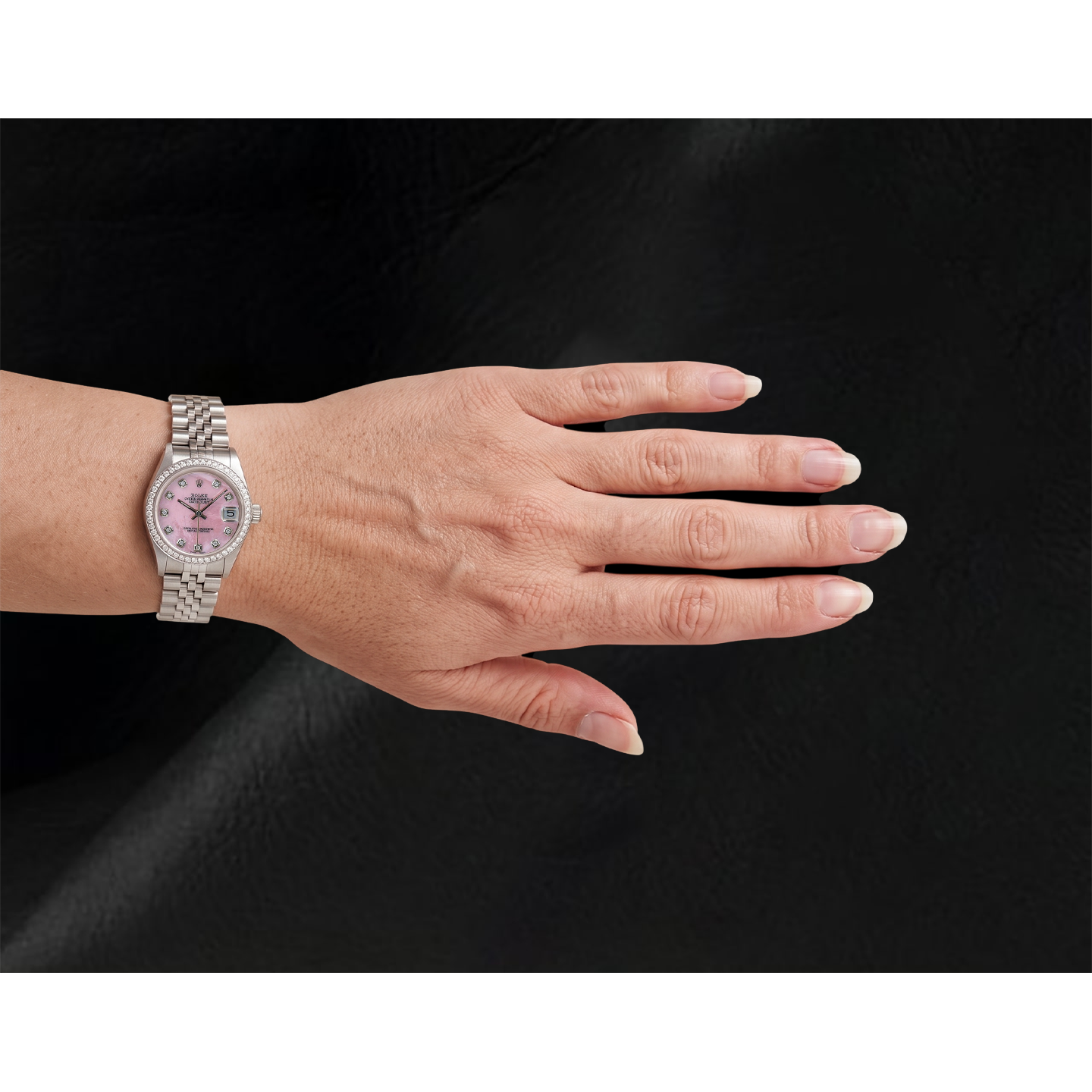 Orologio Rolex 31 mm in Acciaio Inossidabile con Quadrante con Diamanti in Madreperla Rosa