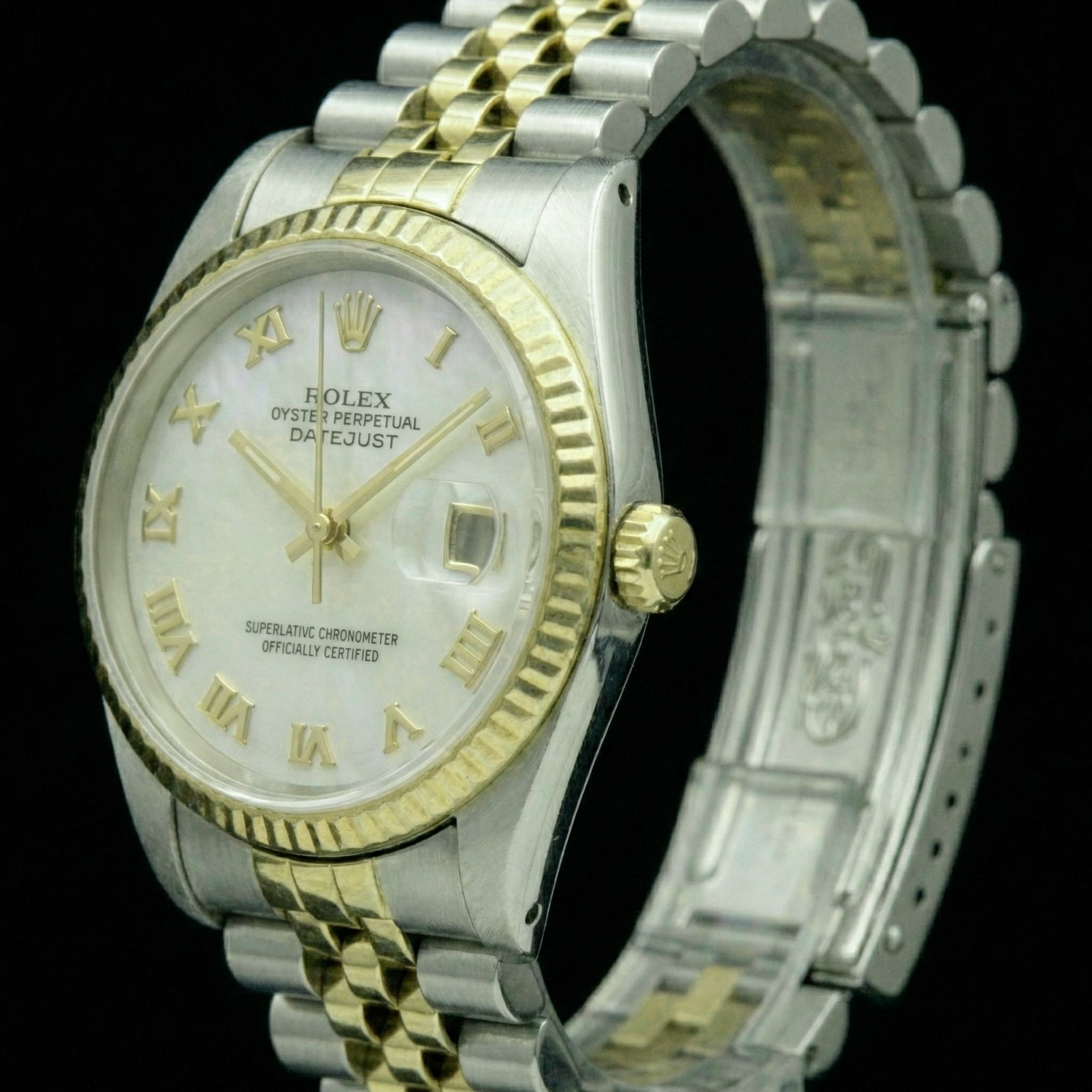 Perla anello in Two Tone – vista laterale
