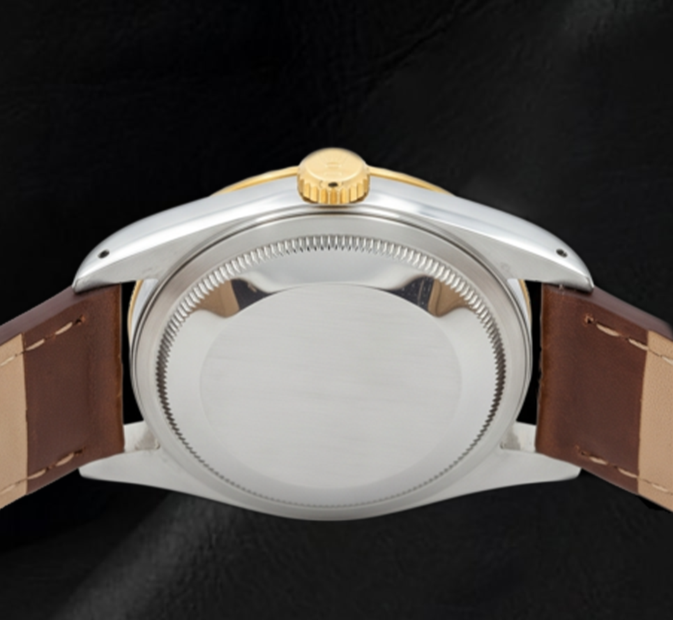 Orologio Rolex Datejust 36 mm 16013 Quadrante in madreperla blu con numeri arabi Cinturino in pelle marrone