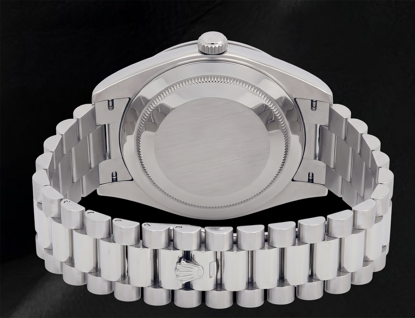 Rolex Day-Date II 41 mm 218239 Quadrante Bianco con Diamanti Baguette Bracciale President in Oro Bianco 18K
