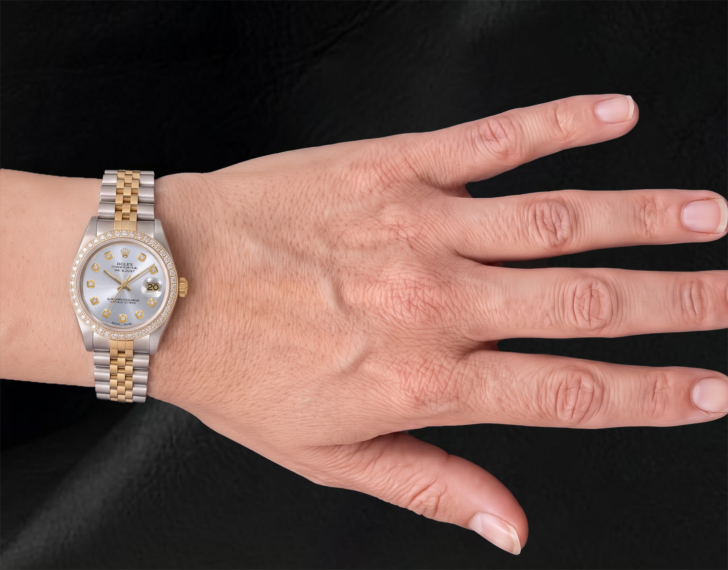 Rolex 68273 Datejust 31 mm Orologio Bicolore Quadrante Argento con Diamanti