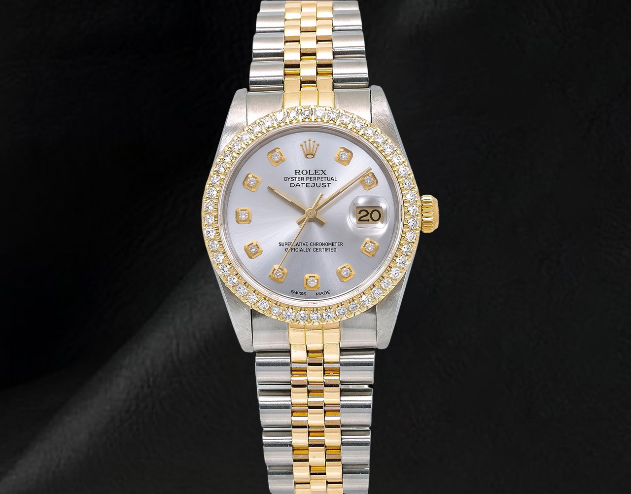 Rolex 68273 Datejust 31 mm Orologio Bicolore Quadrante Argento con Diamanti