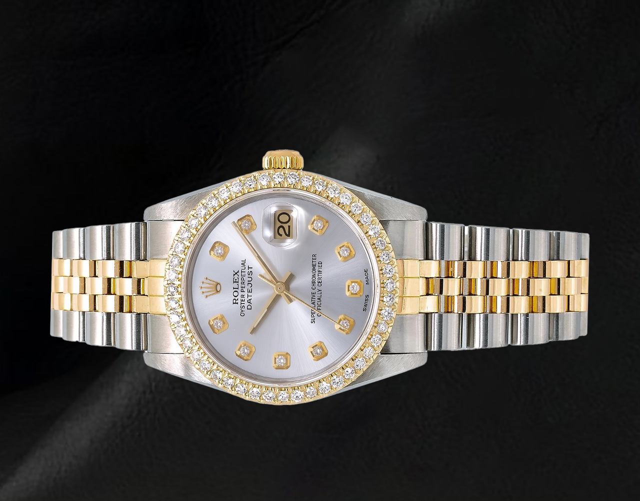 Rolex 68273 Datejust 31 mm Orologio Bicolore Quadrante Argento con Diamanti