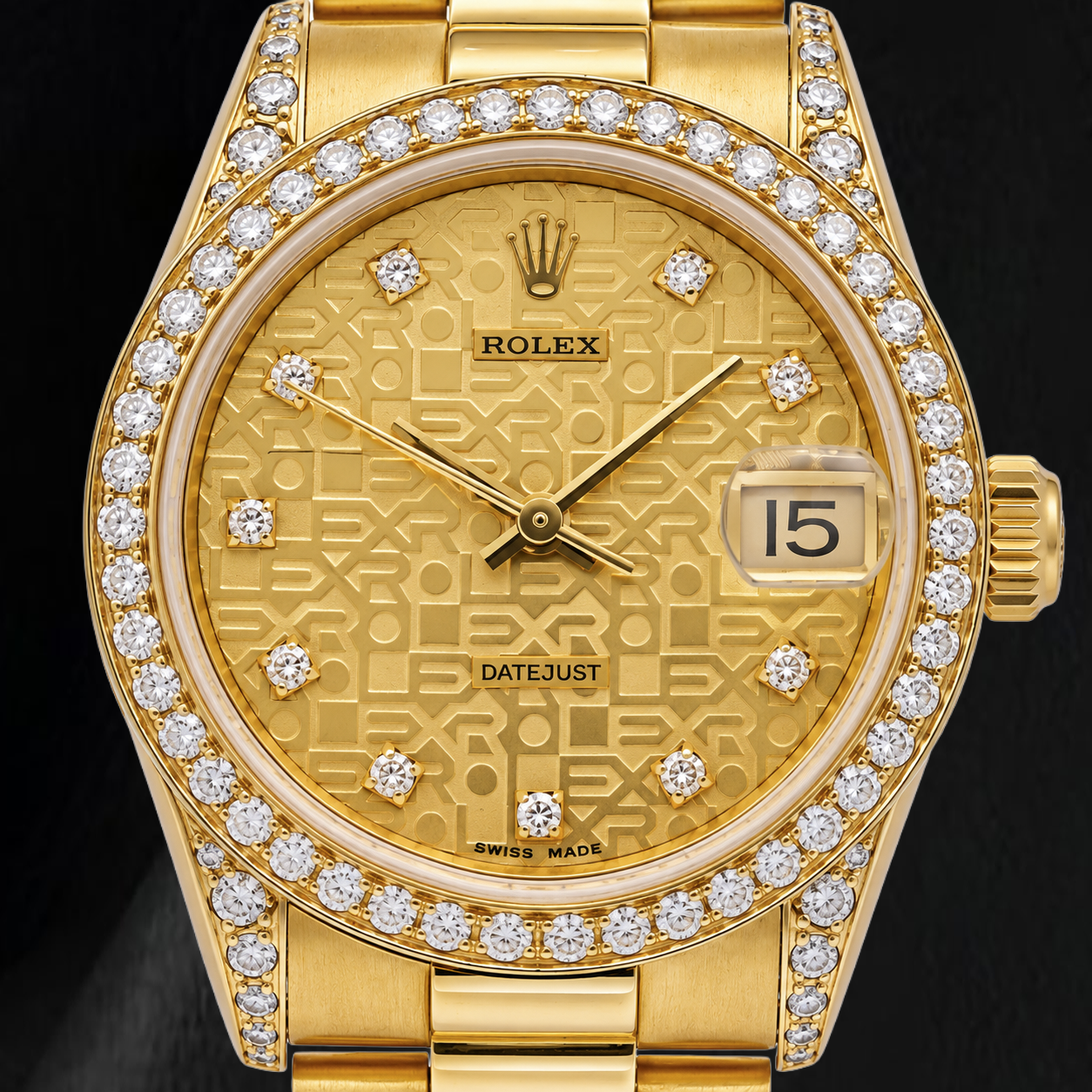 Orologio Rolex 68278 President 31 mm in Oro Giallo con Quadrante con Diamanti Champagne Jubilee