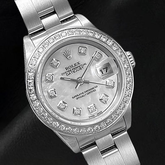 Rolex ostrica perpetua signora Datejust 26mm madreperla quadrante diamanti orologio 