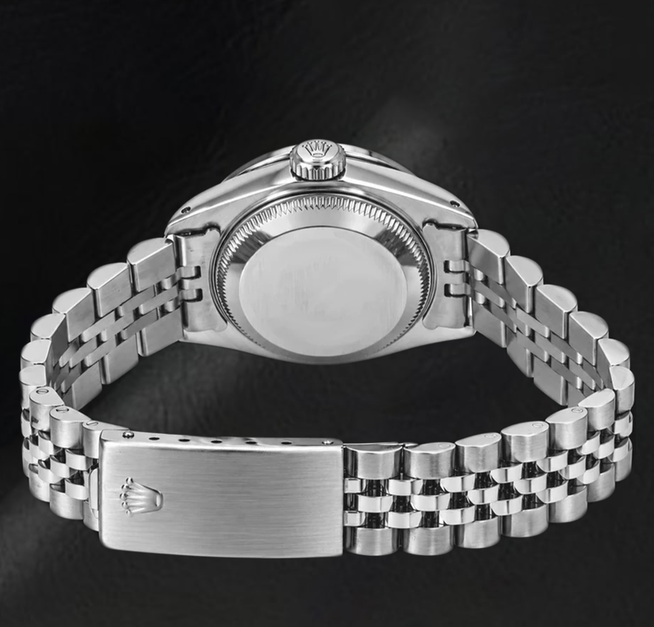 Orologio Rolex 6916 in Acciaio Inossidabile 26 mm Lunetta Zigrinata Quadrante Nero con Diamanti