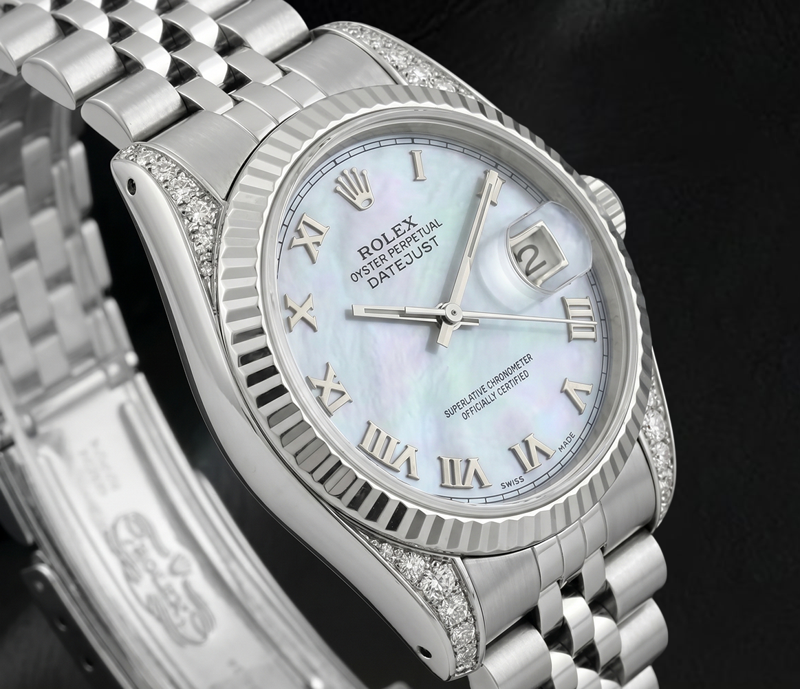 Orologio Rolex 6916 Datejust 26mm in Acciaio Inossidabile con Quadrante Romano in Madreperla Blu