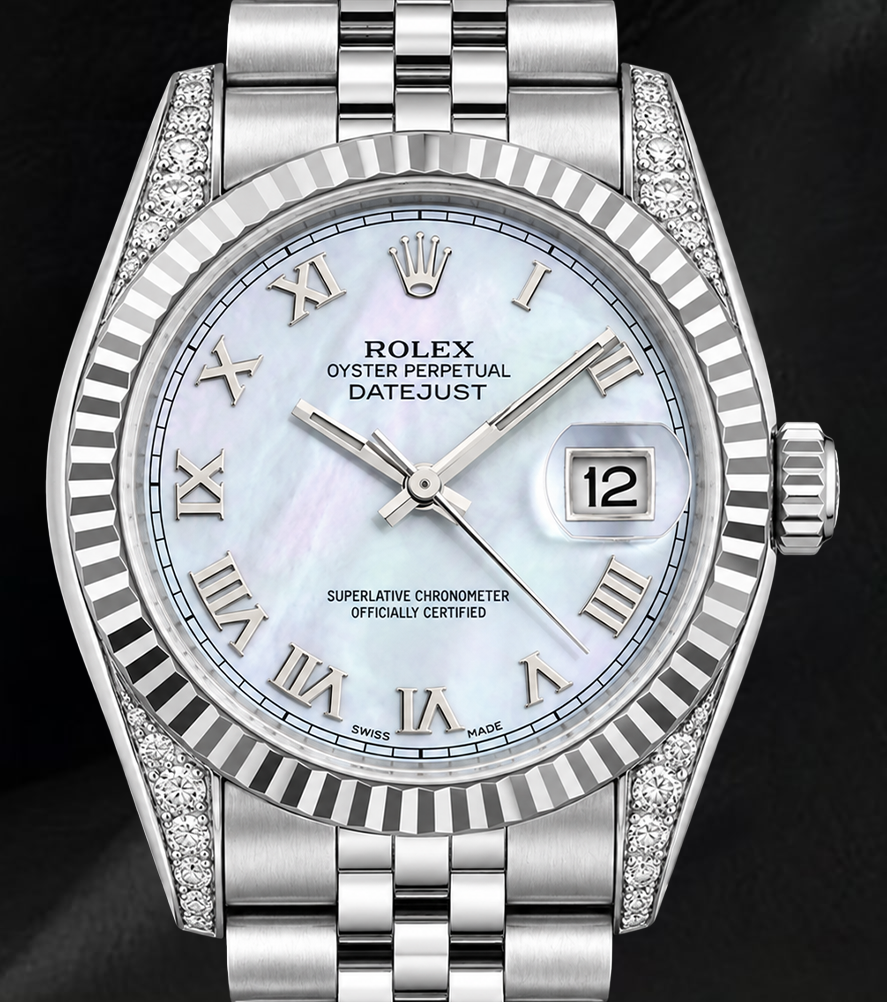 Orologio Rolex 6916 Datejust 26mm in Acciaio Inossidabile con Quadrante Romano in Madreperla Blu