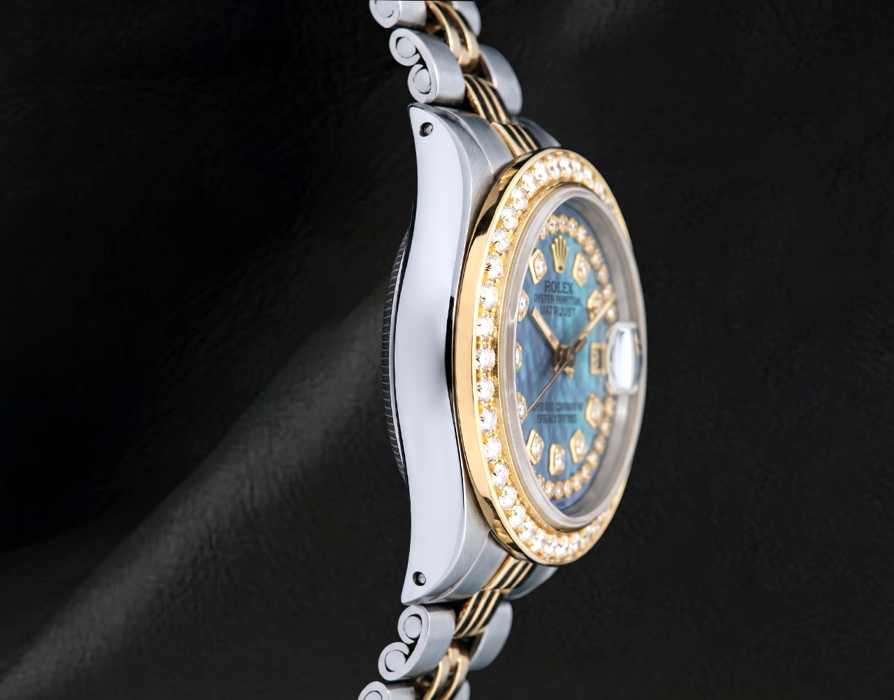 Orologio Rolex Datejust 6917 26 mm Bicolore con Quadrante con Diamanti in Madreperla Blu con Stringa