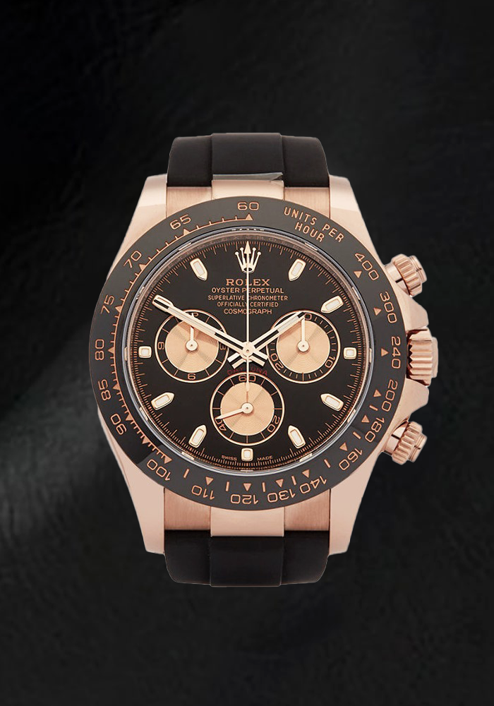 Orologio Rolex Cosmograph Daytona 116515LN 40 mm Quadrante Nero con Indici a Bastone Luminescenti Cinturino Oysterflex Nero