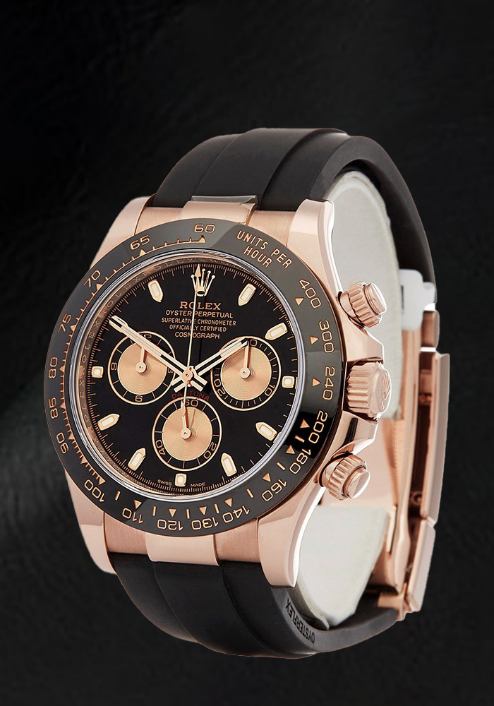 Orologio Rolex Cosmograph Daytona 116515LN 40 mm Quadrante Nero con Indici a Bastone Luminescenti Cinturino Oysterflex Nero