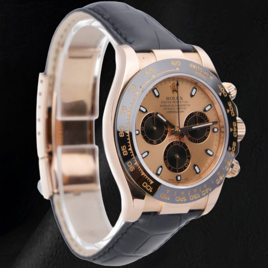 Rolex Cosmograph Daytona 116515LN 40 mm Quadrante Champagne Cinturino Oysterflex Nero