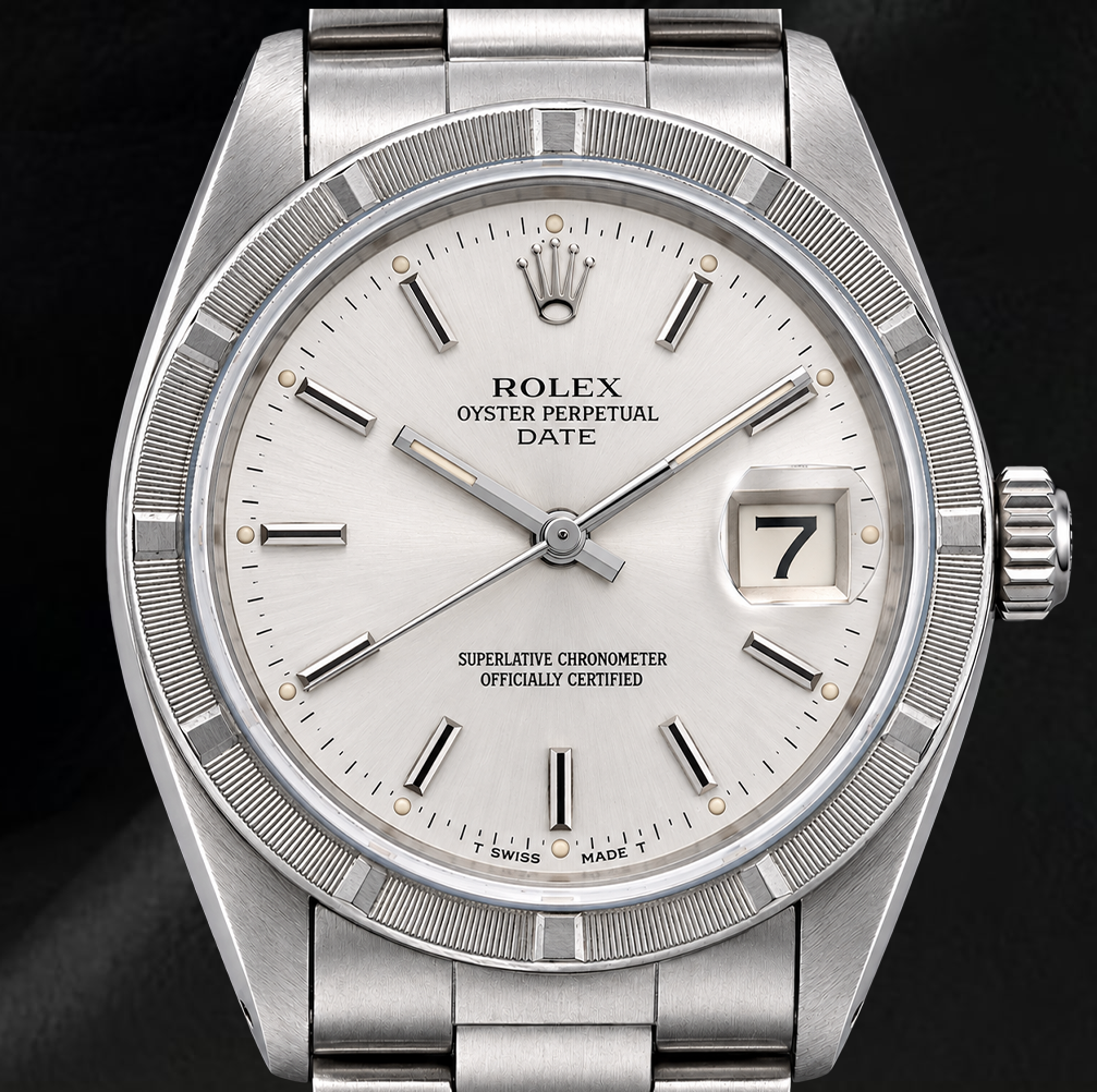 Orologio Rolex Date 1501 34 mm in Acciaio Inossidabile con Quadrante Argento con Indici a Bastone