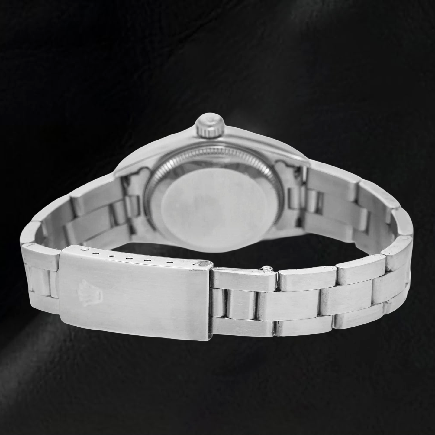 Orologio Rolex Date 6916 26 mm Quadrante Nero con Indici a Bastone Lunetta Liscia in Acciaio Inossidabile