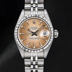 Orologio Rolex Date 69240 26 mm Quadrante Marrone con Indici a Bastone Acciaio Inossidabile Bracciale Jubilee