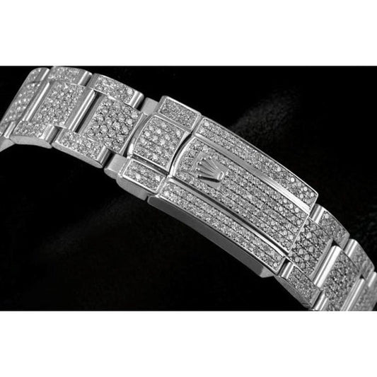 Rolex Date Just II 41 mm quadrante nero ghiacciato orologio