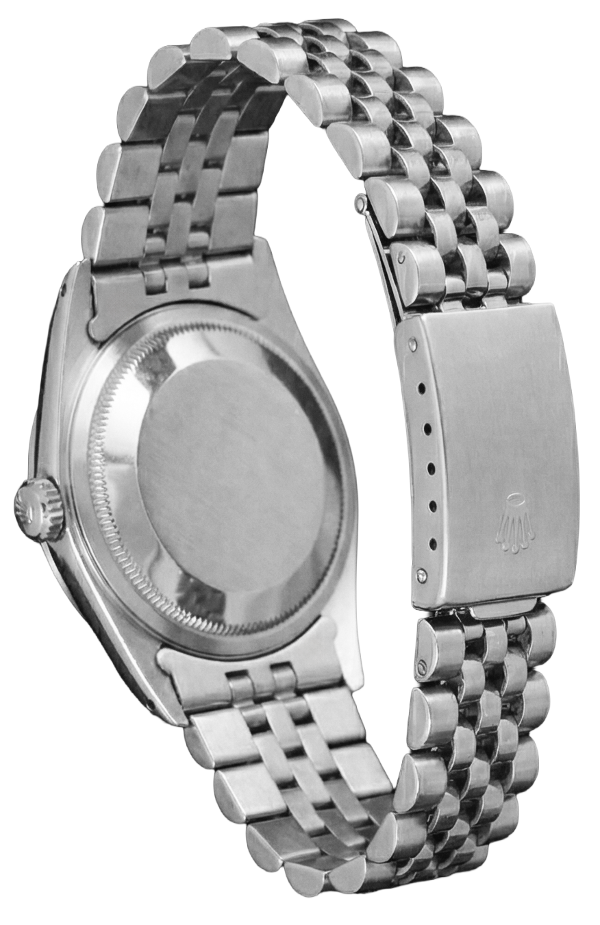 Rolex Date orologio acciaio inossidabile giubileo Bracciale quadrante nero con lunetta scanalata