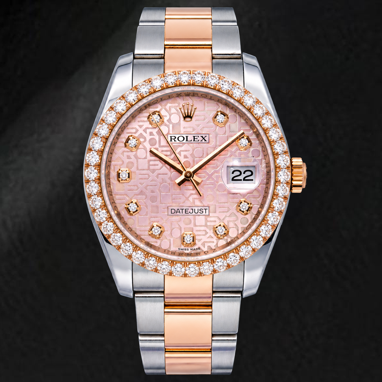 Rolex Datejust 116231 36 mm Orologio Bicolore Quadrante Jubilee Rosa con Diamanti Bracciale Oyster
