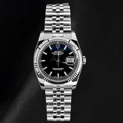 Rolex Datejust 116234 36 mm Orologio in Acciaio Inossidabile Quadrante Nero con Indici a Bastoncino Luminescenti