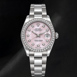 Rolex Datejust 116234 36mm Orologio in Acciaio Inossidabile con Quadrante con Diamanti in Madreperla Rosa