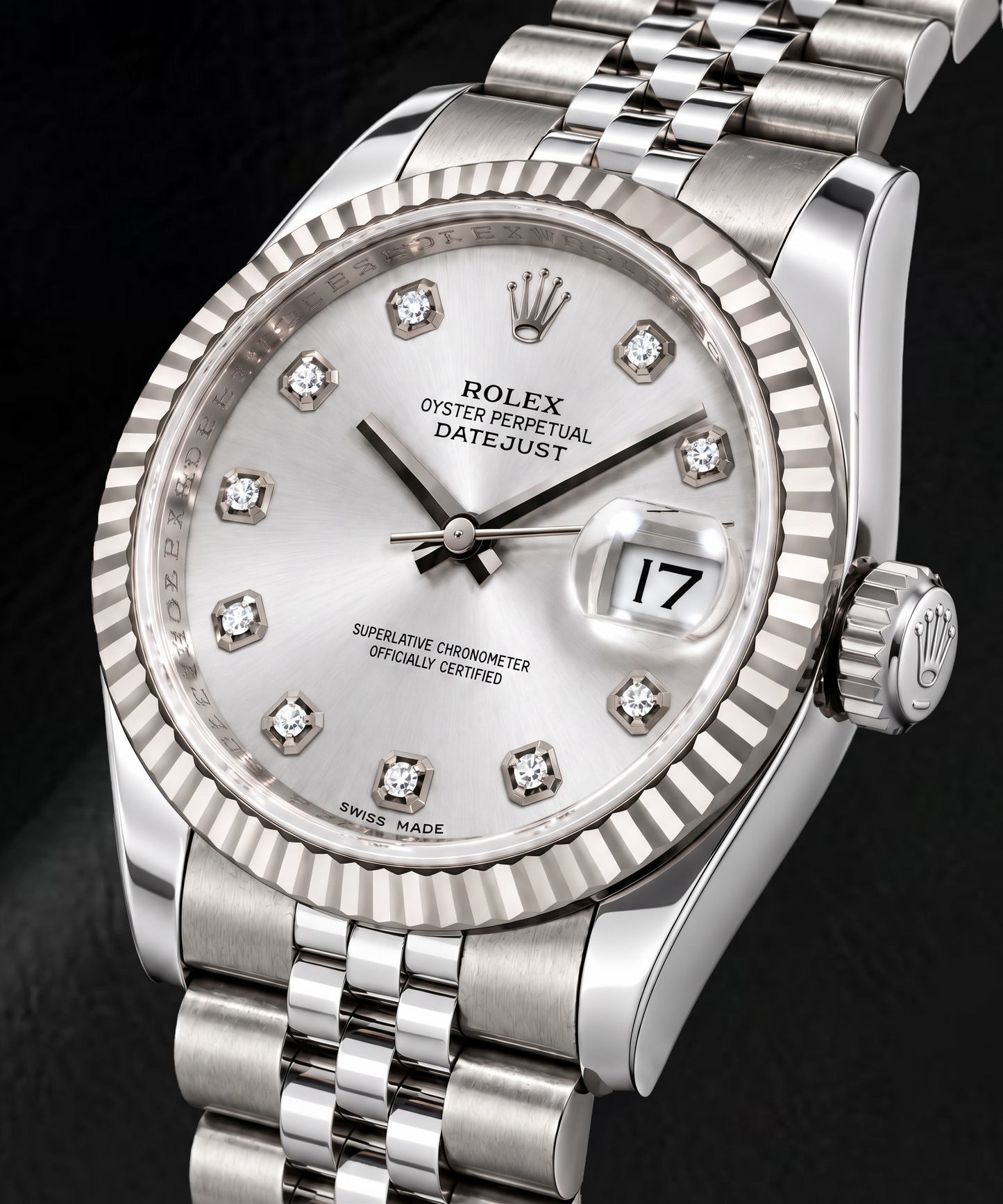 Orologio Rolex Datejust 116234 36 mm in Acciaio Inossidabile con Quadrante con Diamanti Argento