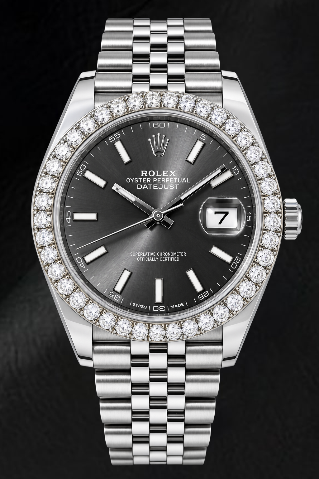 Orologio Rolex Datejust 126300 41 mm in Acciaio Inossidabile con Quadrante Grigio con Indici a Bastone Luminescenti